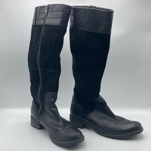 Timberland Women's 8.5 A11IG Tall Riding Boots Black Leather Suede
